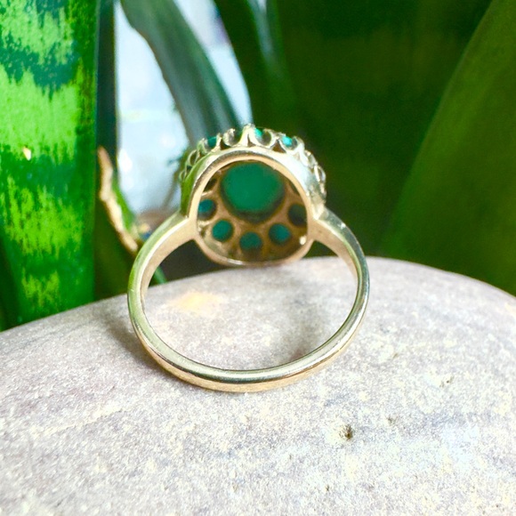 Vintage UK 9k Turquoise ring - Picture 4 of 10